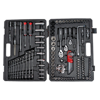 Juego de Herramientas Manuales de Lujo de 121 Piezas, Juego de Herramientas Manuales Métricas Completas de Acero al Cromo Vanadio, Caja de Plástico Soplado Plateado para Reparaciones