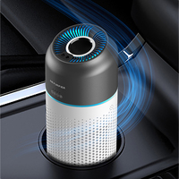 Purificateur d'air intelligent portable pour voiture, alimenté par batterie, avec filtre à charbon actif HEPA et capteur de geste automatique, pour la maison