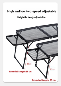 Table de pique-nique d'extérieur résistante aux intempéries avec plateau en aluminium, une table pliante antirouille pour le parc, le jardin et les restaurants - Product Image 3