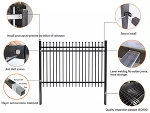 Nueva Valla de Seguridad para Exteriores con Panel de Metal, Hierro y Aluminio, Tubular, para Jardín, Hogar, Marco de Plástico, Puertas de Entrada de Acero - Product Image 5