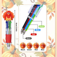 Vente en gros de mini stylos à bille de style animal à quatre couleurs Marqueur de journal multicolore de grande valeur 0.7mm pour les étudiants Thanksgiving