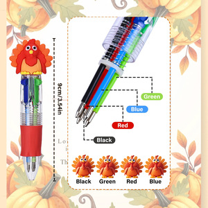 Venta al por mayor de cuatro colores Mini bolígrafos estilo animal marcador de diario multicolor de alto valor 0,7mm para estudiantes Acción de Gracias - Product Image 2