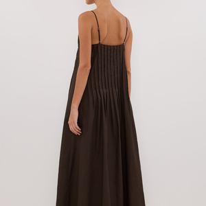 Vestido Elegante de Moda con Pliegues, Estilo Oversize, con Tirantes, para Ocio, Vacaciones, Fiestas, Vestido de Noche, Mezcla de Lino - Product Image 2