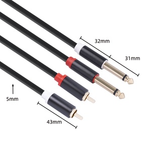 Câble audio <span class=keywords><strong>HIFI</strong></span> double RCA vers double jack 6,35 mm (1/4 po) mono, idéal pour console <span class=keywords><strong>de</strong></span> <span class=keywords><strong>mixage</strong></span>, amplificateur <span class=keywords><strong>de</strong></span> puissance, lecteur CD Hi-Fi, 1m 3m – Vente chaude usine - Product Image 2