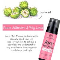 Mousse coiffante 100 ml sans résidus ni pellicules, tenue légère, mousse confortable pour lisser les bords des closures en dentelle HD transparente