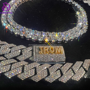 Moda personalizada Miami 15mm VVS Moissanite cadena de eslabones cubanos Cadena de soldado de Rap o collar de Hip Hop <span class=keywords><strong>Rock</strong></span> - Product Image 4