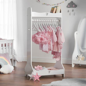 Personnalisé blanc autoportant enfants <span class=keywords><strong>costume</strong></span> <span class=keywords><strong>cintre</strong></span> garde-robe habiller station enfants placard de rangement porte-vêtements et rail - Product Image 3
