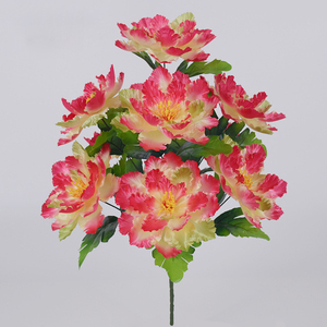 Ramo de flores artificiales de seda, tela funeraria de 9 cabezas, barata - Product Image 5