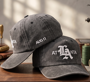 Gorra de Béisbol Vintage de Algodón Lavado con Logotipo Personalizado, MOQ Bajo, OEM ODM, Bordado Plano 3D, Corona Suave, Color Carbón - Product Image 3