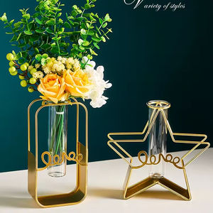 Vase à fleurs artificielles en métal, style INS simple, décoration pour salon, chambre et table à manger - Product Image 3