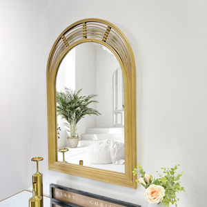 Espejos de pared de longitud completa de madera de bambú natural decorativos ecológicos de 60x90cm, <span class=keywords><strong>espejo</strong></span> vertical de arco de bambú grande para <span class=keywords><strong>Baño</strong></span> - Product Image 3