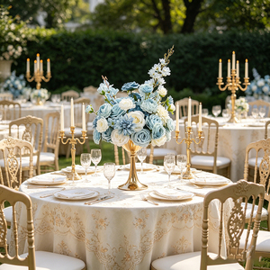 High Quality Light Blue and White Roses <b>Flower</b> Ball Centerpieces for Wedding Table Decorations - Product Image 1