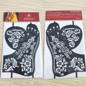 Plantilla Reutilizable para Tatuajes de Henna, para Arte Corporal en los Pies, Pintura Impermeable, Plantilla Mehndi, Decoración DIY, Patrón para Manos y Pies de Mujer - Product Image 1