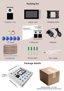 4有線7インチHD 1080P IP65防水キットアパートホテルパスワードカードロック解除アクセス制御スマートインターホンビデオドア電話 - Product Image 4
