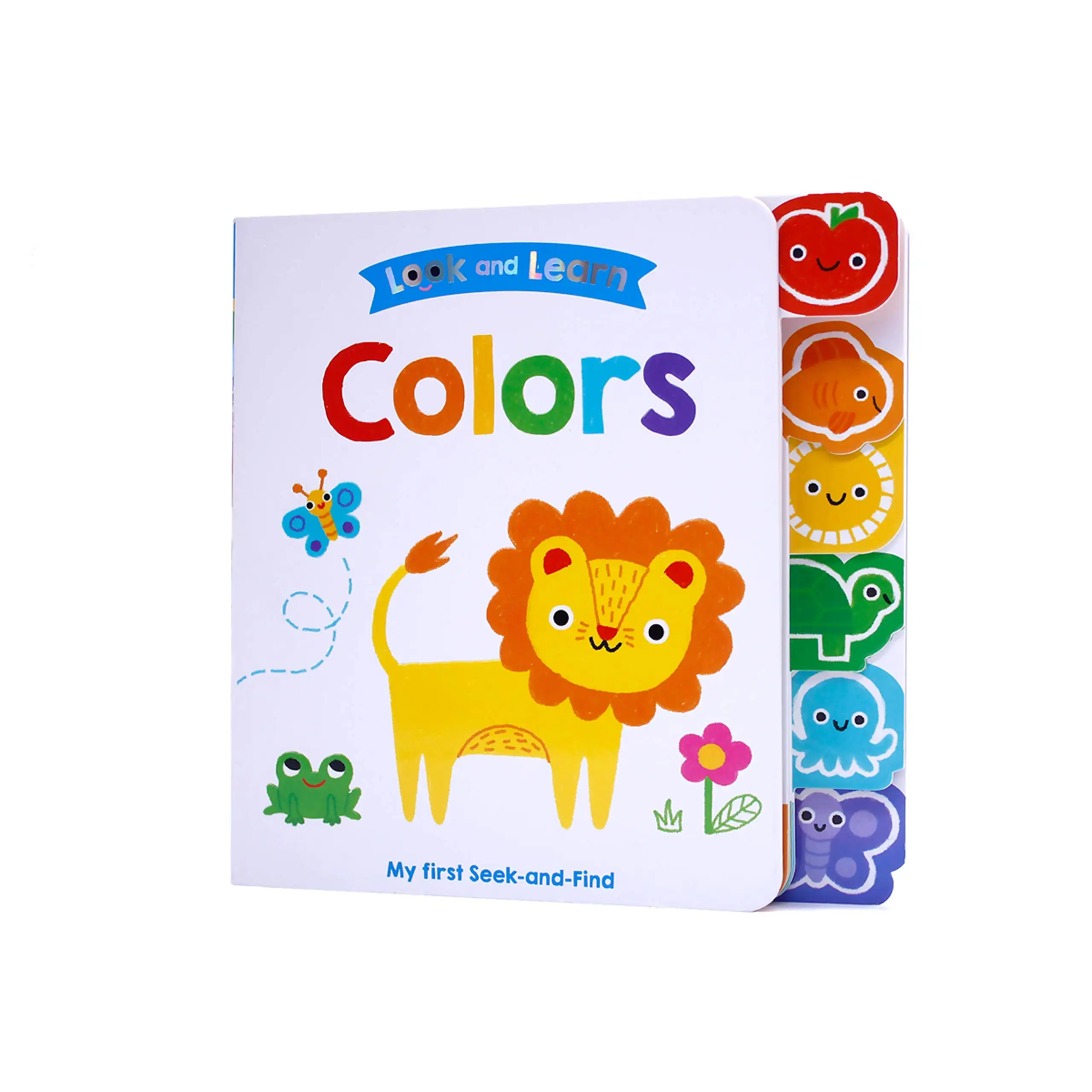 OEM Factory Wholesale Colorful Patterned Illustrations Seek-and-Find Activities Look and Learn Die-Cut Board Book with Tab