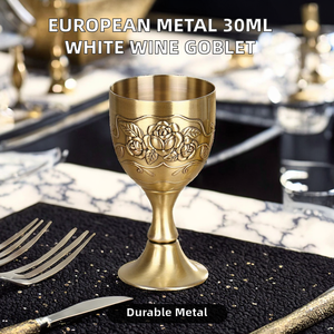 Verre à vin blanc en acier inoxydable de style européen créatif 30 ml Petit gobelet pour fête - Product Image 2