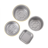 Barquettes jetables en aluminium doré pour la restauration, avec couvercle en PP, capacité 3100 ml, rondes, qualité alimentaire, pour plats à emporter