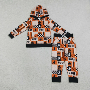 Conjunto de Sudadera con Capucha y Pantalones Deportivos de Algodón con Parches Estilo Chino para Halloween, Ropa Casual para Niños - Product Image 6