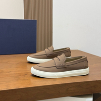 Mocassins Penny pour Hommes de Haute Qualité, Style Designer, en Toile et Cuir Patchwork, Chaussures Plates Décontractées Confortables pour la Marche Quotidienne