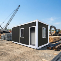 Maison conteneur modulaire préfabriquée portable de 20 pieds, design méditerranéen respirant, installation rapide pour bureau ou cabane extérieure