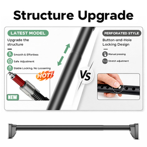 ARODDY – Tringle à rideaux robuste sans perçage, 32 mm, 75-110 cm, en acier, brevetée anti-étirement, pour charges lourdes, 13 ans d'expérience à l'exportation - Product Image 3
