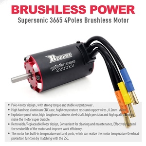 Moteur sans balais <span class=keywords><strong>Rocket</strong></span> <span class=keywords><strong>V2</strong></span> 3650 3660 3665 3670 3674 RC Moteur étanche pour 1/8 1/10 1/12 RC Car Racing Truck Traxxas - Product Image 3
