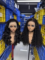 Peluca de Cabello Humano Rizado y Voluminoso Funmi, Cabello Virgen Vietnamita Crudo al por Mayor, Grado 12A, Doble Trama, Cutícula Alineada