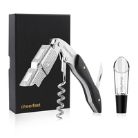 Kit d'ouvre-bouteille de vin pour commande d'échantillon – Tire-bouchon en ébène de haute qualité avec couvercle noir et plateau, coffret cadeau