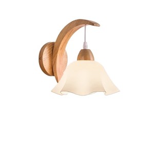 Applique <span class=keywords><strong>murale</strong></span> LED Silence Style avec abat-jour en verre et structure en bois <span class=keywords><strong>pour</strong></span> <span class=keywords><strong>chambre</strong></span> à coucher, <span class=keywords><strong>chevet</strong></span>, décoration d'escalier - Product Image 5