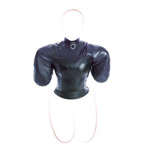 Sexy Straitjacket Body Wrist Bondage Arnés BDSM Gear Fetish PU Leather Black <span class=keywords><strong>Strait</strong></span> <span class=keywords><strong>Jacket</strong></span> para mujeres adultas - Product Image 4