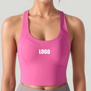 Top Deportivo Corto para Mujer, con Logotipo Personalizado OEM, Transpirable, Ligero, con <span class=keywords><strong>Tirantes</strong></span> Cruzados en la <span class=keywords><strong>Espalda</strong></span> y <span class=keywords><strong>Escote</strong></span> Redondo - Product Image 5