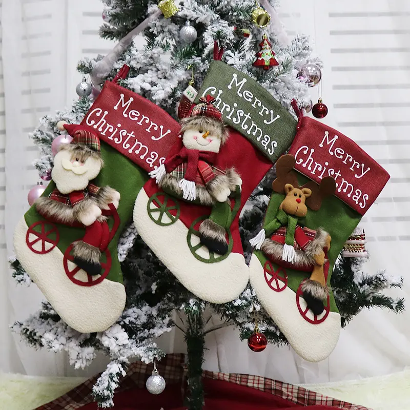 CIVI Cute Christmas Stocking Xmas Stockings 3D Cartoon Christmas Tree Ornaments Christmas Decorations for Home