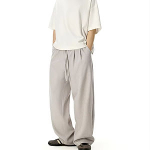 <span class=keywords><strong>Pantaloni</strong></span> da <span class=keywords><strong>uomo</strong></span> in <span class=keywords><strong>lino</strong></span> a gamba dritta per la primavera estate alla moda abbigliamento sportivo <span class=keywords><strong>di</strong></span> marca personalizzabile vita allentata - Product Image 2