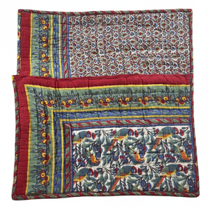 Premium Quality Vintage Indian Vintage Kantha Work <b>Quilt</b> Hand Stitched Cotton Printed Pattern for <b>Bedspread</b> Throw/Gudari/Blanket - Product Image 1