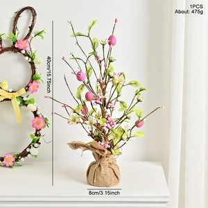 <strong>Easter</strong> <strong>Decorations</strong> Home Desktop Ornaments <strong>Easter</strong> Eggs <strong>Tree</strong> Colorful Artificial Green Plants Flower <strong>Decoration</strong> - Product Image 6