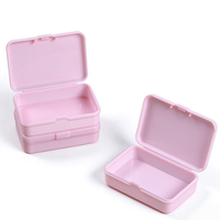 Boîte portable rectangulaire rose en plastique PP de 7,5 cm pour le rangement de cosmétiques, pièces de quincaillerie, pierres précieuses, montres, boucles d'oreilles, ongles à presser et cartes