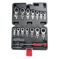 20pcs Set Kunci Ratchet Kepala Fleksibel 8-19mm Kepala Torx yang Dapat Diganti Obeng Ratchet Multi Alat 27pcs Set Kunci Ratchet 6-20mm