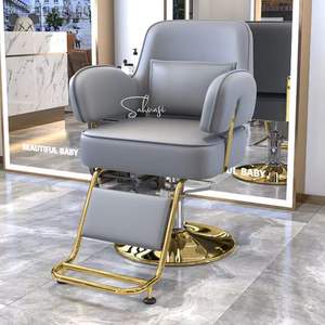 Sillón de <span class=keywords><strong>Barber</strong></span>ía Color Rosa y Dorado Personalizado, Muebles de Salón de Estilo Moderno para Salones de Belleza, Spas y <span class=keywords><strong>Barber</strong></span>ías - Product Image 6