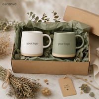 Taza de Cerámica Mate con Logotipo Personalizado, Base de Arcilla Natural sin Esmaltar, Taza de Café Artesanal de Dos Tonos, OEM ODM al por Mayor