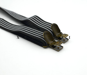 <span class=keywords><strong>Tirantes</strong></span> elásticos para pantalones <span class=keywords><strong>de</strong></span> <span class=keywords><strong>hombre</strong></span> con cuatro clips, <span class=keywords><strong>de</strong></span> 2.5 cm, a rayas, con correas ajustables y clips metálicos. - Product Image 3