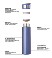 Gourde isotherme à double paroi en acier inoxydable 400 ml, pour le sport, le camping et les voyages, isolation thermique 12-24 heures, design luxueux
