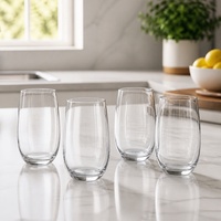 Gobelet de Luxe Sans Poignée Écologique et Coloré, en Verre Sodocalcique Transparent, Créatif pour la Maison, pour Bain de Bouche et Eau, Idéal pour le Salon