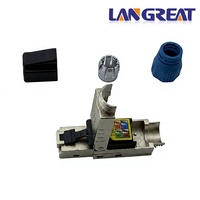 Cat8 STP Shielded RJ45 Toolless Field Termination Plug 40Gbps 2000MHz Paduan Seng Die Cast 50u Emas T568A T568B OEM