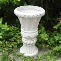 Pot Tanaman Mawar Resin Vintage - Pot Bunga Berpola Bunga untuk Taman Dalam Ruangan, Vas Sukulen Dekoratif untuk Rumah Kantor