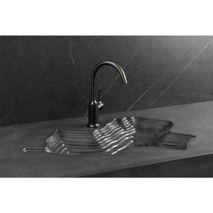 Art Design Lavabo de salle de bain mural en pierre de béton Lavabo autoportant en pierre naturelle Lavabo blanc - Product Image 6