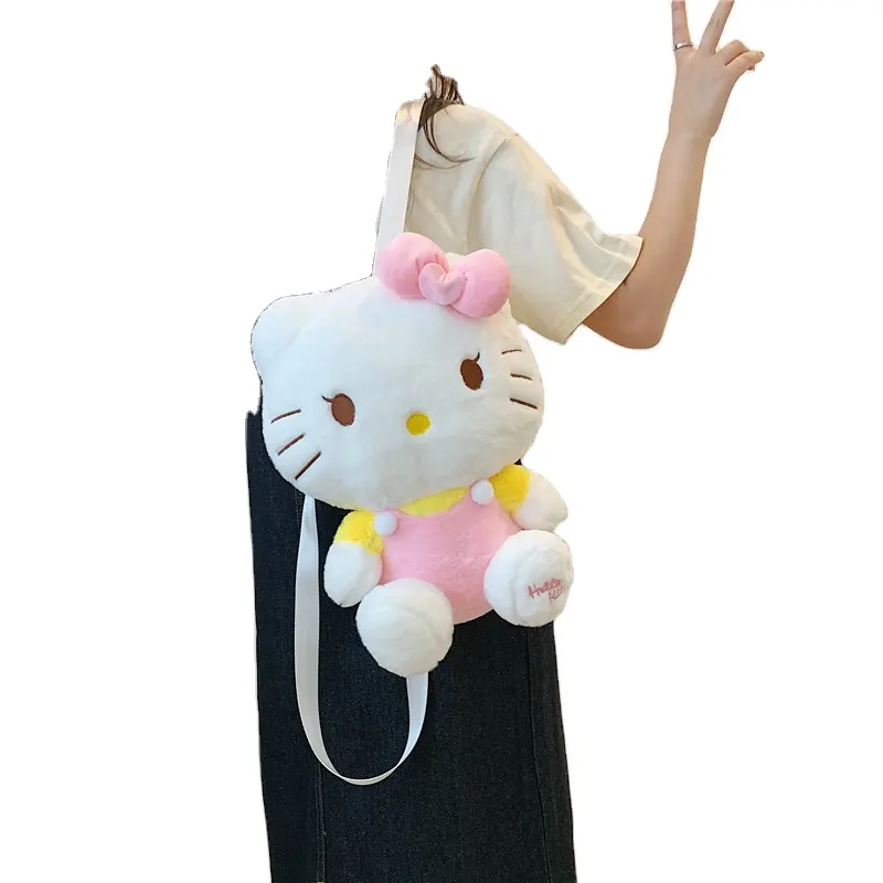 New design Top quality girls cute kuromi shoulder messenger bag cinnamoroll melody plush cartoon backpack