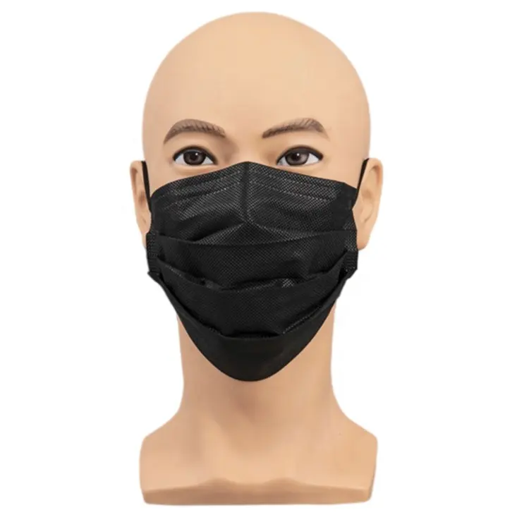 Nariz Nível 3 Filtro Preto Cirúrgico 100 Pcs Adulto Natal Personalizado Imprimir Máscara Descartável Médica 3Ply 4Ply