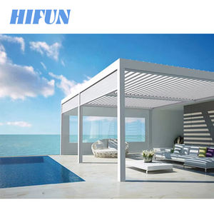 Exterior Moderno Automático Patio Gazebo Arcos al aire libre Bioclimática Pérgola <span class=keywords><strong>de</strong></span> aluminio Apertura Techo con celosía 3x3 3x4 <span class=keywords><strong>6x3</strong></span> - Product Image 4
