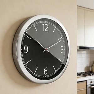<b>Black</b> Rustic Hanging Quartz 10 Inch Plastic Silent Analog <b>Wall</b> <b>Clock</b> for Home Study Dorm Use - Product Image 2
