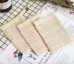 Soap Exfoliating Bag Drawstring Natural Sisal Soap Saver Pouch Mesh Soap Bar Bag for Shower